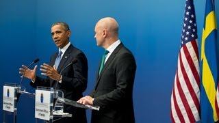 President Obama and Prime Minister Reinfeldt Hold a Press Conference [upl. by Animahs]