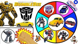 TRANSFORMERS BUMBLEBEE MOVIE Spinning Wheel Slime Game w Mini Transformers BotBots [upl. by Tierney229]