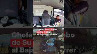 Chofer evita robo de su tráiler al bajarse y echarse a correr en la MéxicoPuebla  N Shorts [upl. by Marion]