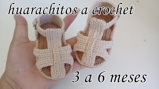 Huarachitos tejidos a crochet para bebe modelo London  3 a 6 [upl. by Phylis17]