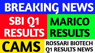 CAMS Q1 RESULTS CAMS SHARE SBI Q1 RESULTS SBI SHARE MARICO Q1 RESULTS ROSSARI BIOTECH SHARE [upl. by Hanover53]