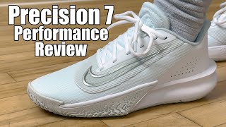 NIKE PRECISION 7 PERFORMANCE REVIEW THE BEST BUDGET BASKETBALL SHOE [upl. by Alemahs]