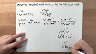 Calc 3 Ch14 Two Path Test For Limits  Quotient Rule Please Read Description [upl. by Adnylg]