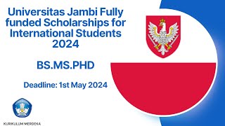 University of Jambi Scholarship 2024 in Indonesia Fully Funded Completed Application Process [upl. by Terej]