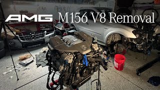 AMG M156 V8 Refresh Part 1 W164 ML63 Engine Removal and Why [upl. by Ailemrac609]