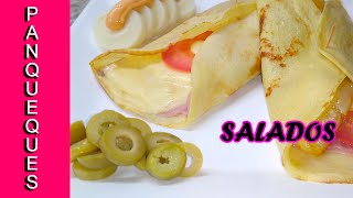 RECETA de PANQUEQUES SALADOS  Muy fácil [upl. by Nosyrb]