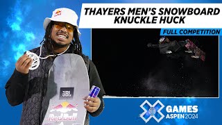 Thayers Men’s Snowboard Knuckle Huck FULL COMPETITION  X Games Aspen 2024 [upl. by Enilec]