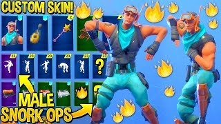 NEW quotMale Snorkel Opsquot Skin Showcased With Leaked Emotes Fortnite Custom Skin [upl. by Sonstrom357]