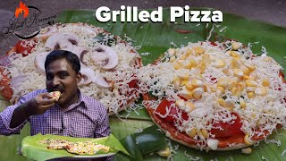 The Best Grilled Pizza Recipe in Tamil  cheezit Pizza  Grill kumaru  My food my honest review [upl. by Yecaw]