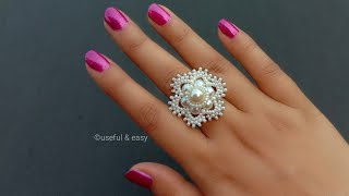 How To Make A Ring At HomePearl Finger RingJewelry Making Useful amp Easy [upl. by Attennaj]