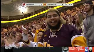 Highlights Meyers Close Lead Gopher Mens Hockey to 50 Win in Border Battle Opener [upl. by Aneleasor]