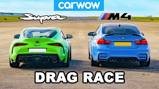 Toyota Supra vs BMW M4 DRAG RACE [upl. by Florio]