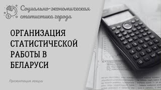 Организация статистической работы в Беларуси Социальноэкономическая статистика города [upl. by Ecyrb690]