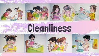 Cleanliness for kids  Learn Cleanliness With Pictures  Cleanliness Vocabulary  Kidz Educare [upl. by Acimaj95]