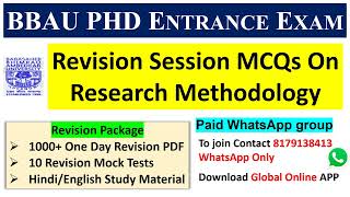 BBAU PhD Entrance Exam 202122 Revision SessionMCQs On Research MethodologyPhD Entrance Exam 2022 [upl. by Taub]