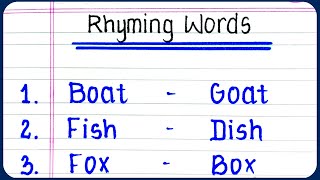 10 rhyming words in english for kids  10 Rhyming Words in English  Rhyming words [upl. by Bowers]