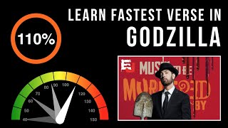 Learn Eminems Fastest Verse In Godzilla Slowed Down  Scrolling Lyrics  GodzillaChallenge [upl. by Krahling]