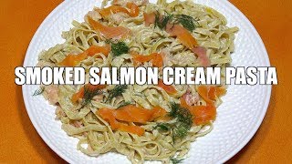 Smoked Salmon Cream Pasta  Fettuccine Salmon Cream Sauce  Salmon Pasta [upl. by Bray]