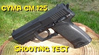 AIRSOFT TEST DE TIR  CYMA CM125 HampK USP [upl. by Imyaj]