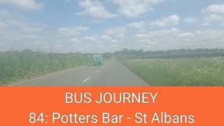 🇬🇧 BUS JOURNEY TIMELAPSE  Sullivan Buses 84 Potters Bar ➔ St Albans [upl. by Bremble377]