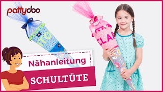 Schultüte aus Stoff mit Applikationen nähen  Tutorial amp Freebie [upl. by Stefania42]