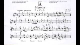 02 Musette J S Bach Suzuki Book 2 Violin Sheet Music Partitura para Violino [upl. by Eustatius]