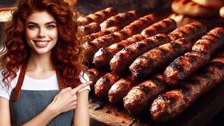 AUTHENTIC Skinless Sausages Recipe HOW to Make Skinless Sausage Cevapi [upl. by Aneetsirhc254]