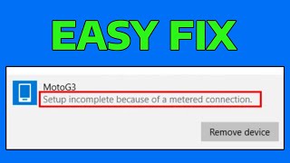 How To Fix Setup Incomplete Because of a Metered Connection Error in Windows 11 [upl. by Nilyaj]