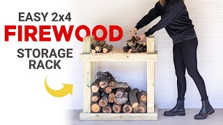 Build A Firewood Storage Rack From 2x4s  Easy With Build Plans [upl. by Sirac887]