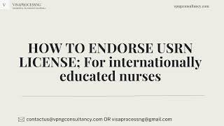 How to Endorse USRN License For internationally Educated Nurses [upl. by Refeinnej343]