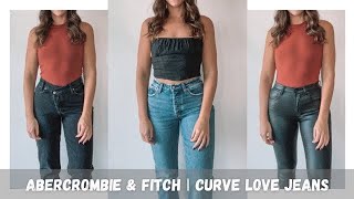 Abercrombie amp Fitch TryOn Haul  Curve Love Jeans Review [upl. by Kcire]