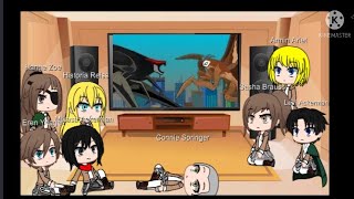 Aot react to Male Muto Vs Mothra Pivot Master Read des [upl. by Ardnazxela]