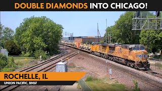 Rochelle Illinois USA  Virtual Railfan LIVE [upl. by Hardner]