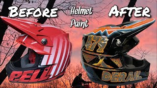 Custom Painting A Bell Moto 9S Flex Motocross Helmet Timelapse Process DeRail479 [upl. by Aicertap]