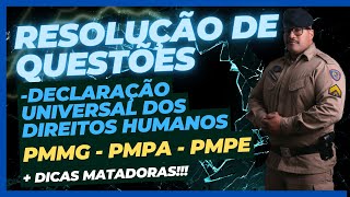 DIREITOS HUMANOS RESOLUÃ‡ÃƒO DE QUESTÃ•ES DE DECLARAÃ‡ÃƒO UNIVERSAL DOS DIREITOS HUMANOS PMMG PMPA PMPE [upl. by Curtice]