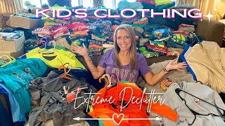 Extreme Declutter KonMari on Kids Clothes  Shifting DeCluttering Baseline [upl. by Ainafets]