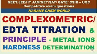 COMPLEXOMETRIC or EDTA TITRATION PRINCIPLE METAL IONS HARDNESS Estimation CHELATOMETRY Stability [upl. by Bock]