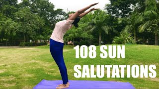 Do 108 Surya Namaskars With Me  108 Surya Namaskar Count  Yogasan for Weight LossSun Salutations [upl. by Corie]