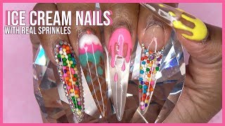 Acrylic Nails Tutorial  Encapsulated Nails  Acrylic Nails with Nail Forms  Real Sprinkles [upl. by Bergstrom]