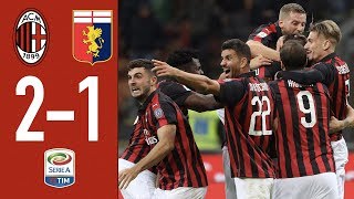 Highlights AC Milan 21 Genoa  Rescheduled Matchday 1 Serie A 20182019 [upl. by Nievelt]