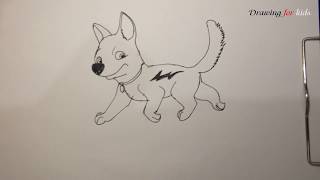 Bolt  Super Dog so cold from Bolt Disney Cartoon  How to draw Bolt simply [upl. by Carol-Jean]