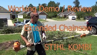 REVIEW Stihl Kombi Pole Pruner  Chain Saw System  KM90 [upl. by Cl137]