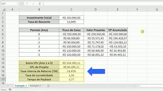 Cálculo do VPL TIR Lucratividade e Payback no Excel  Planilha Automatizada [upl. by Joannes]