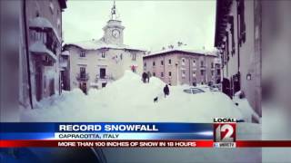 Italian city receives more than 100 inches of snow in 18 hours [upl. by Sacttler]