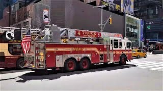 FDNY Engine 54 Ladder 4  Responding on Times Square [upl. by Idna]