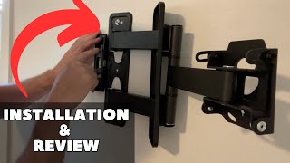 Review And Installation Of Amazon Basics Full Motion Articulating TV Monitor Wall Mount [upl. by Zednanreh303]