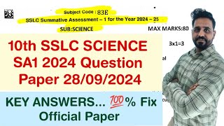 10th SSLC MidTerm SCIENCE 2024 Model Question Paper with Answers Unbelievable [upl. by Whetstone]