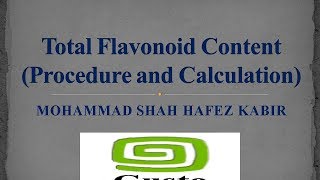 Total Flavonoid Content Procedure and Calculation [upl. by Ditter]