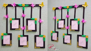 DIY Easy Family Photo Frame Using Cardboard  photo frame Wall hanging ideas at home photoframe [upl. by Inhsor278]