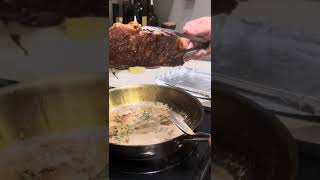 Recipe Steak with Wild Mushroom Cognac Sauce Video Test Run [upl. by Kreiker]